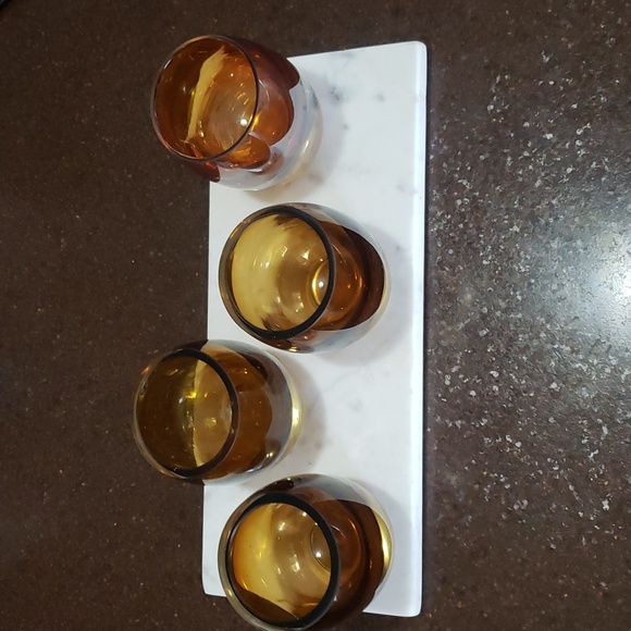4 Mikasa Amber Solaris Wave Tealight or Votive Candle Holders.  Price is firm. - Picture 5 of 6